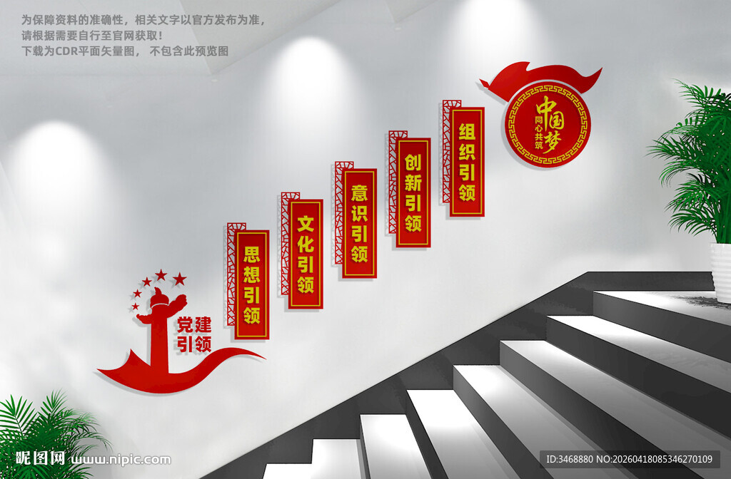 楼梯党建引领文化墙