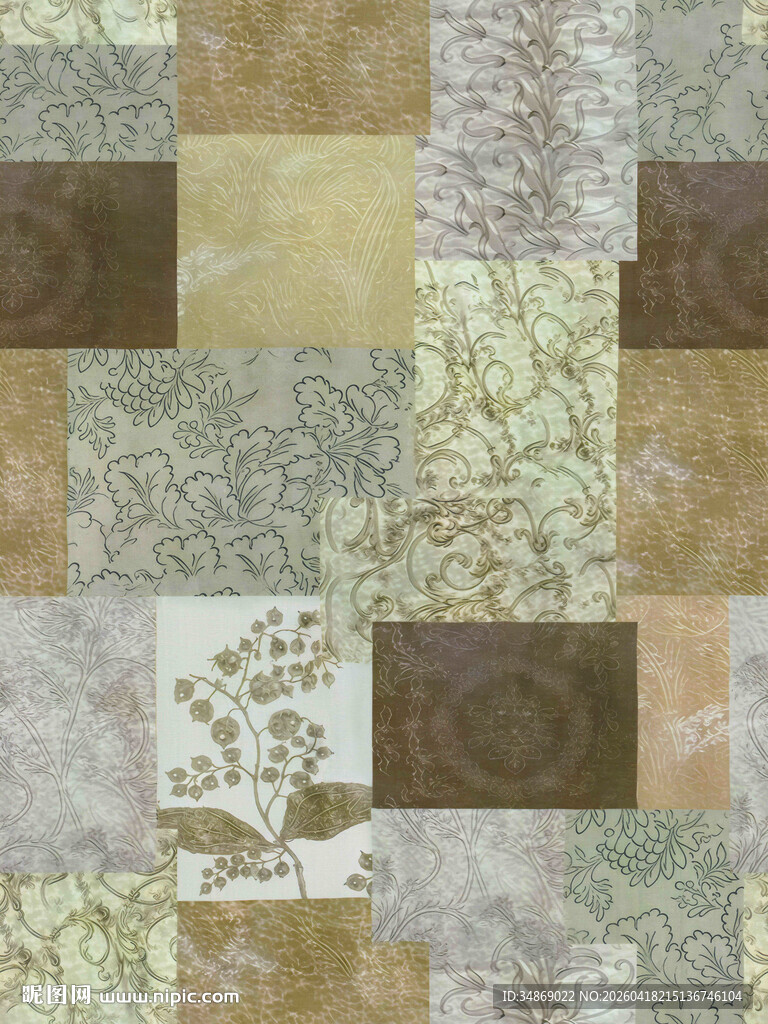 复古风拼贴纹理图案素材