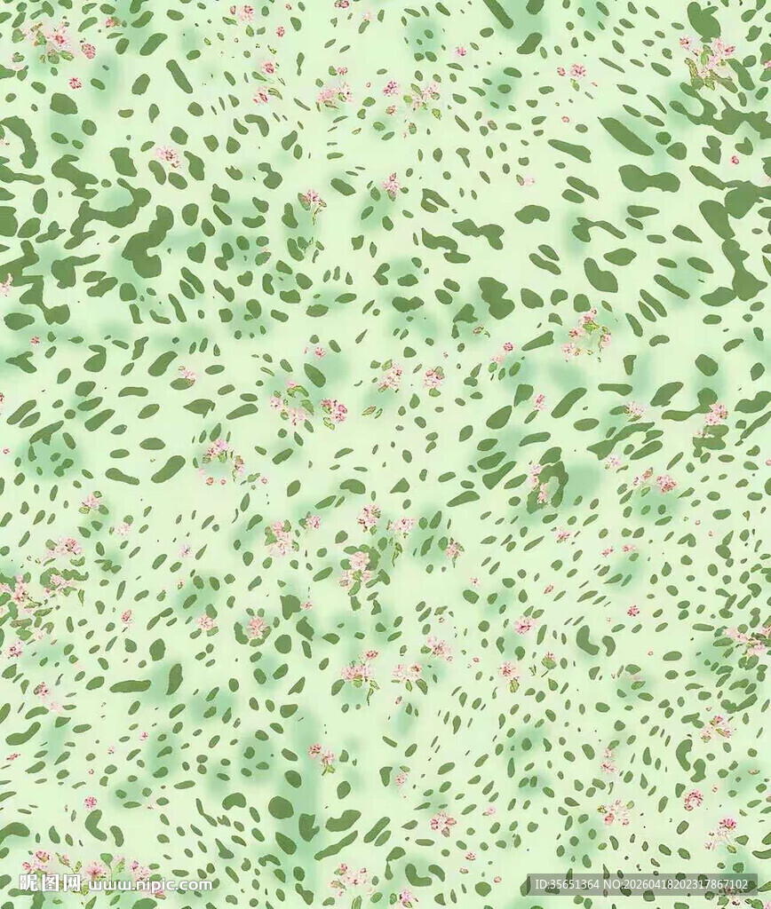 浅绿色豹纹花卉图案背景