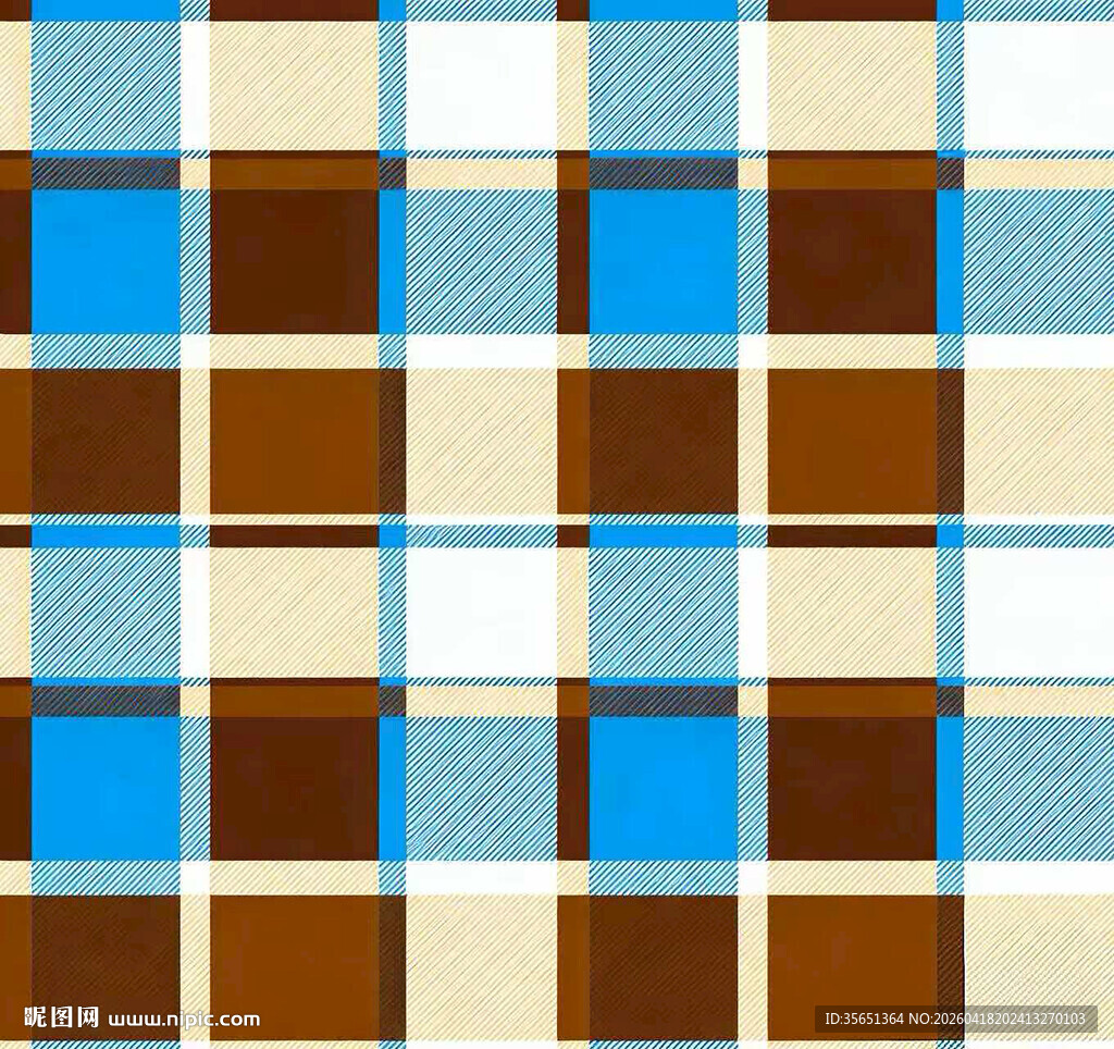 蓝棕格子图案背景