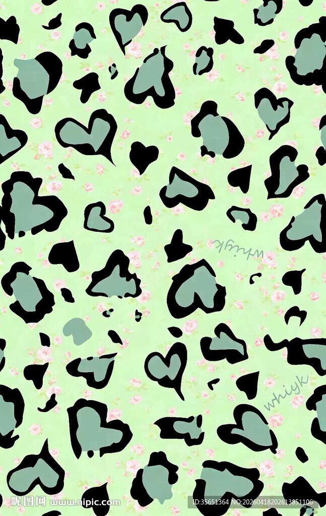 浅绿色心形图案背景