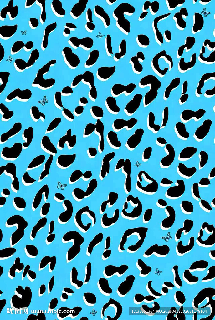 蓝色豹纹图案背景