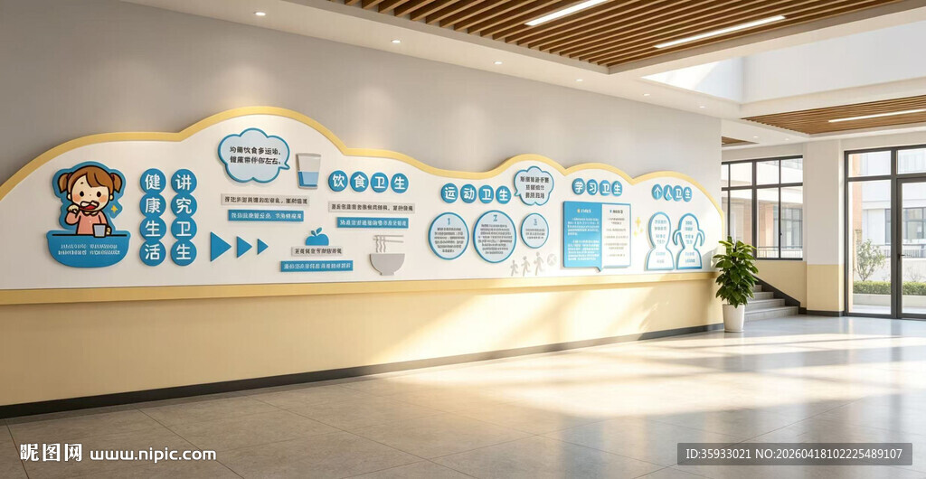 校园卫生室文化墙