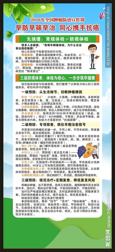 全国肿瘤防治宣传周展架