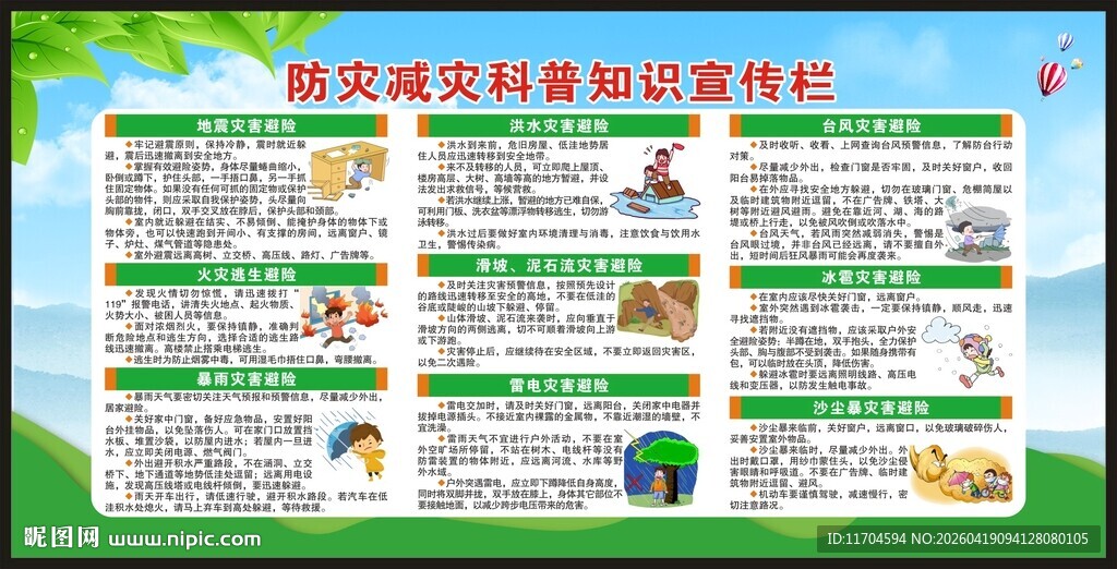 防灾减灾宣传栏