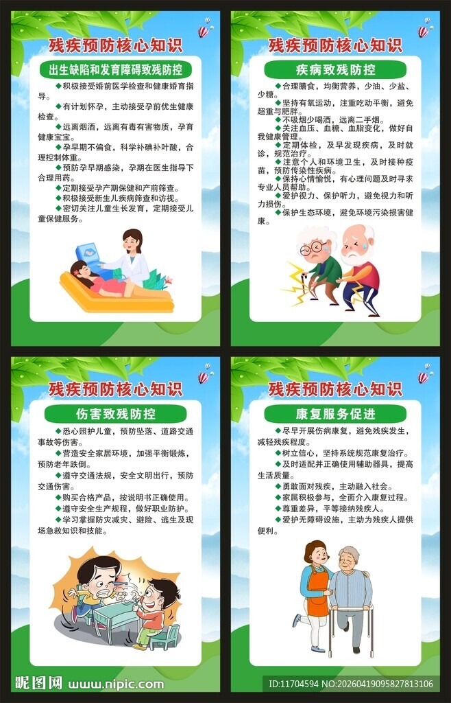 全国残疾预防日展板