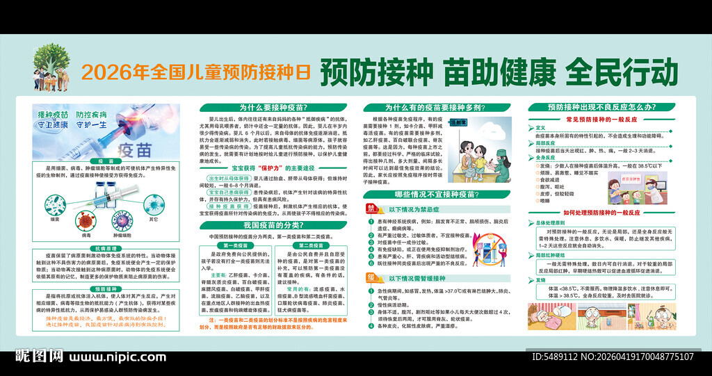 儿童预防接种日展板