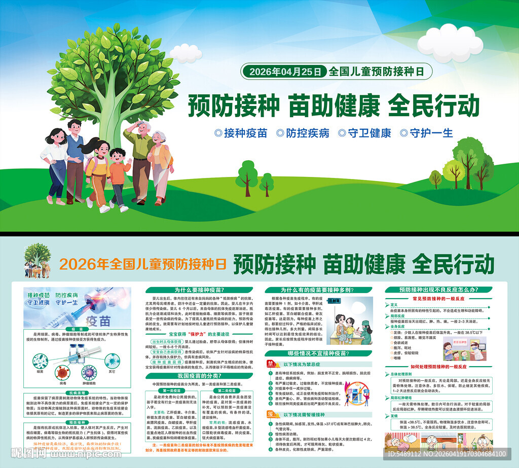 儿童预防接种展板