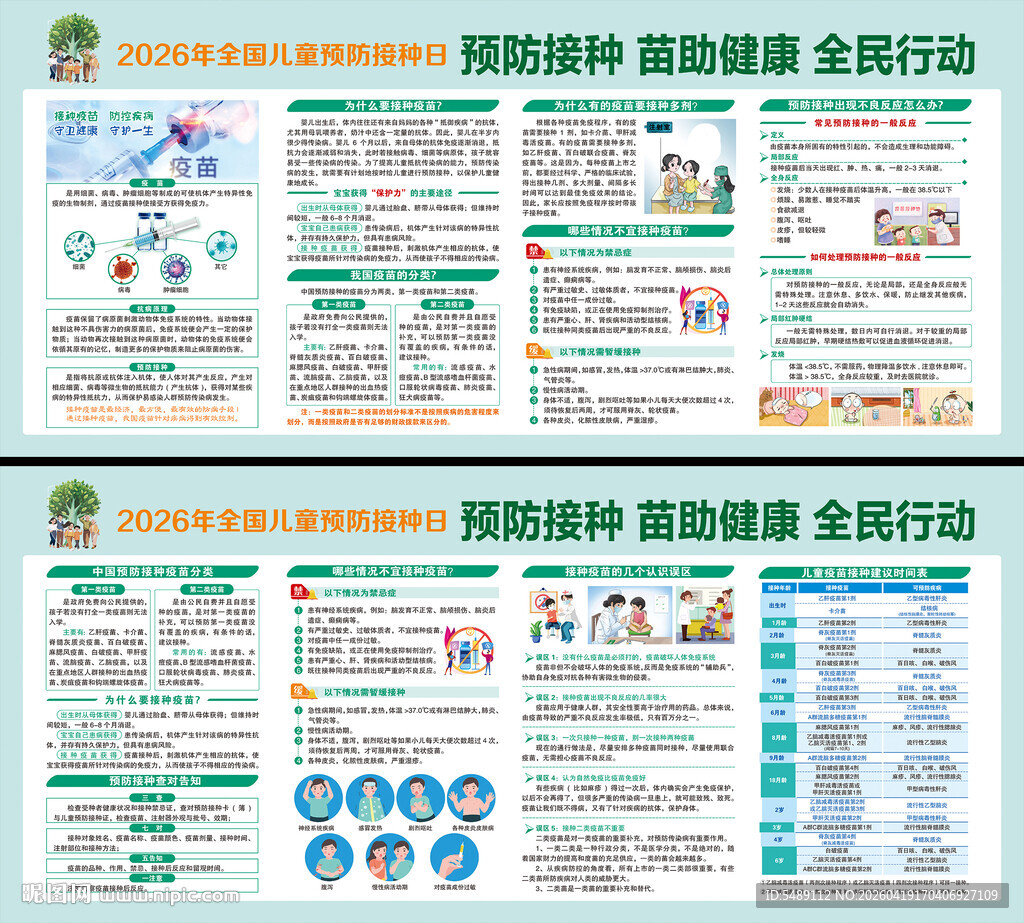儿童预防接种展板