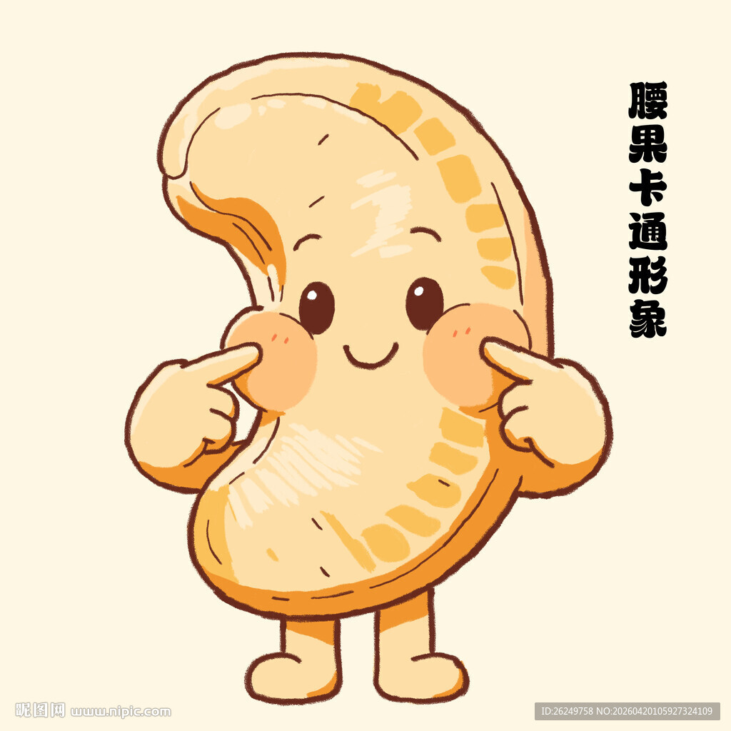 可爱腰果卡通形象