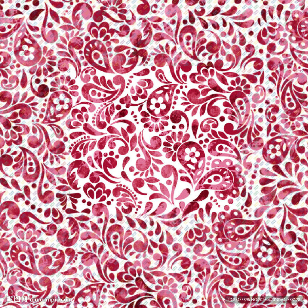 粉色花卉图案布料纹理