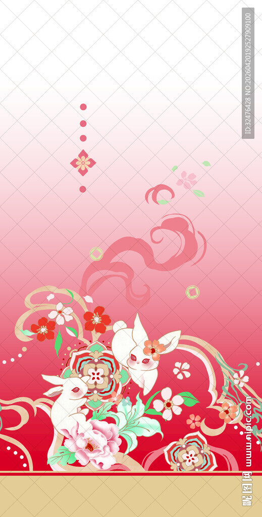 喜庆中式花卉汉服