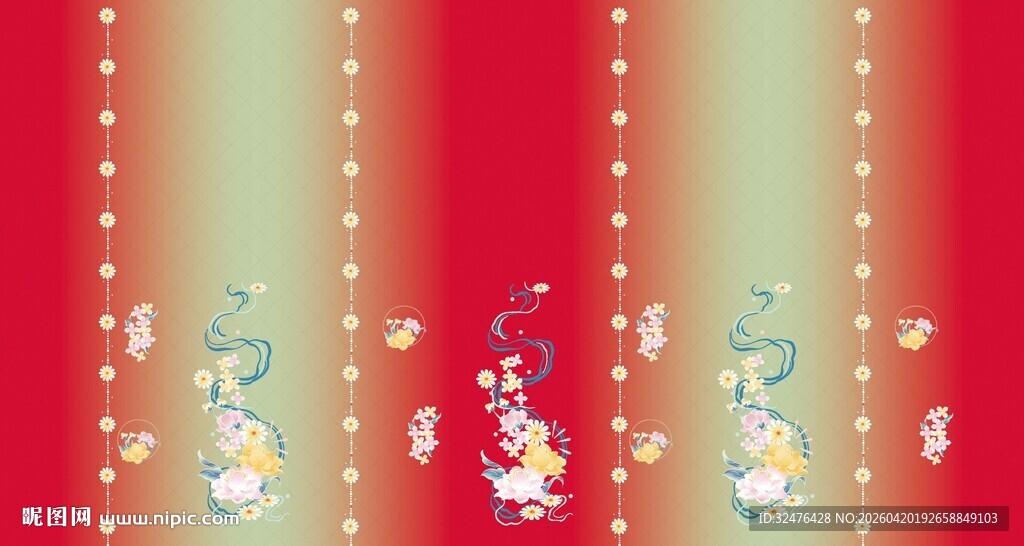 圣诞主题红绿渐变汉服