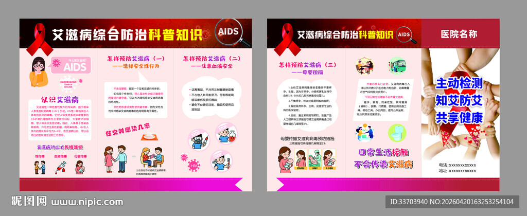 艾滋病科普三折页