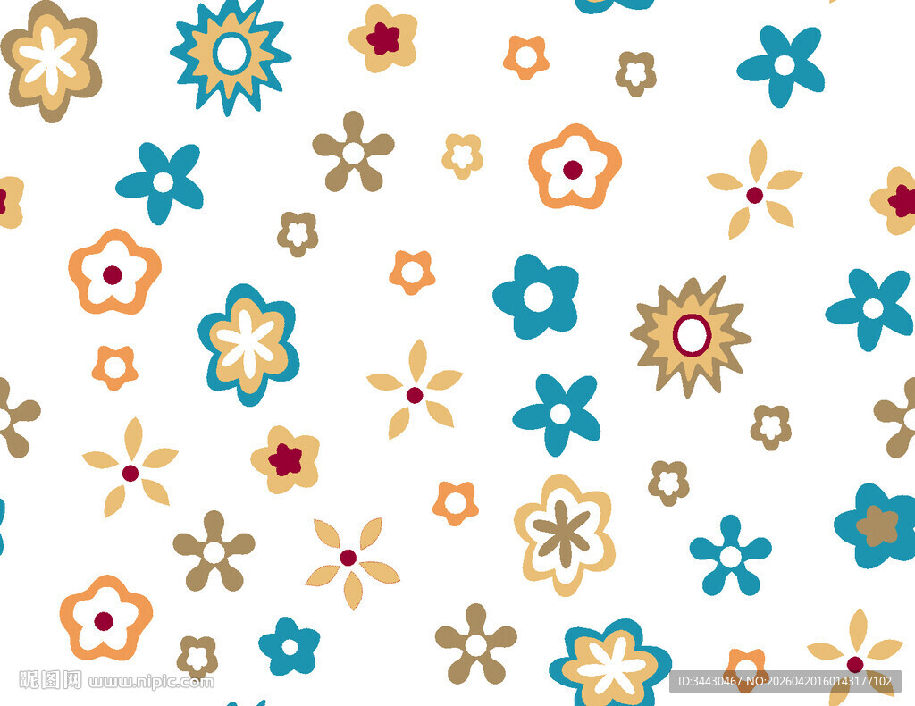 多彩花卉几何图案背景