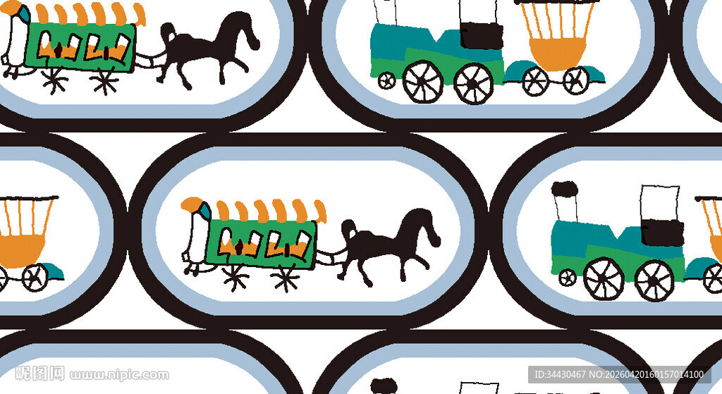 复古风格马车图案设计
