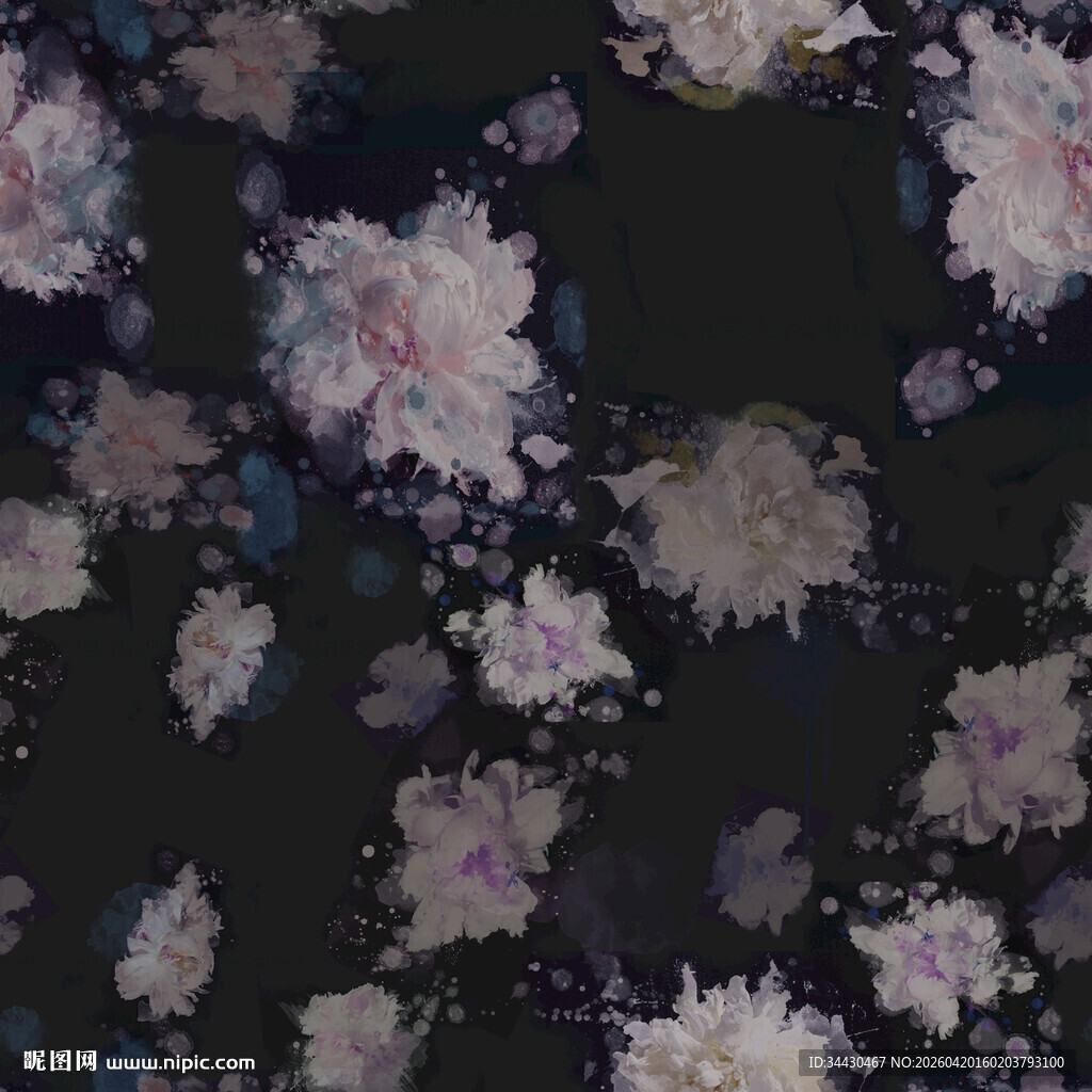 深色底花卉图案纹理