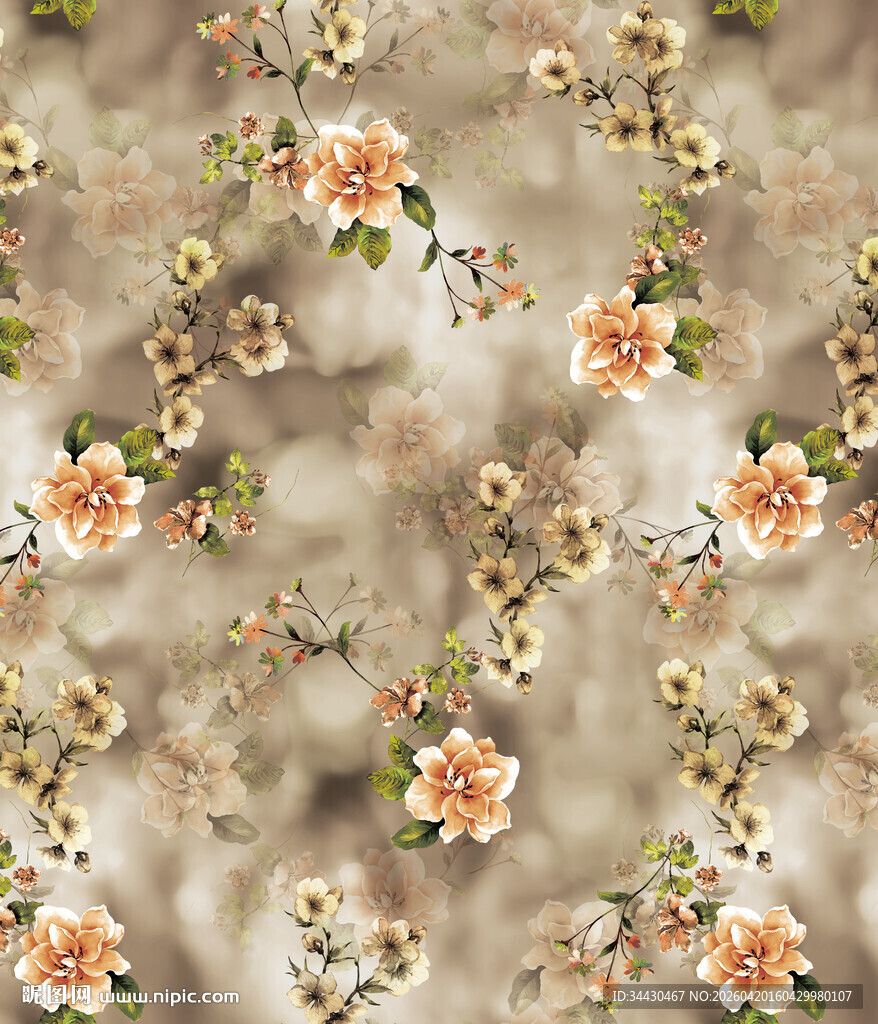 复古风花卉图案背景