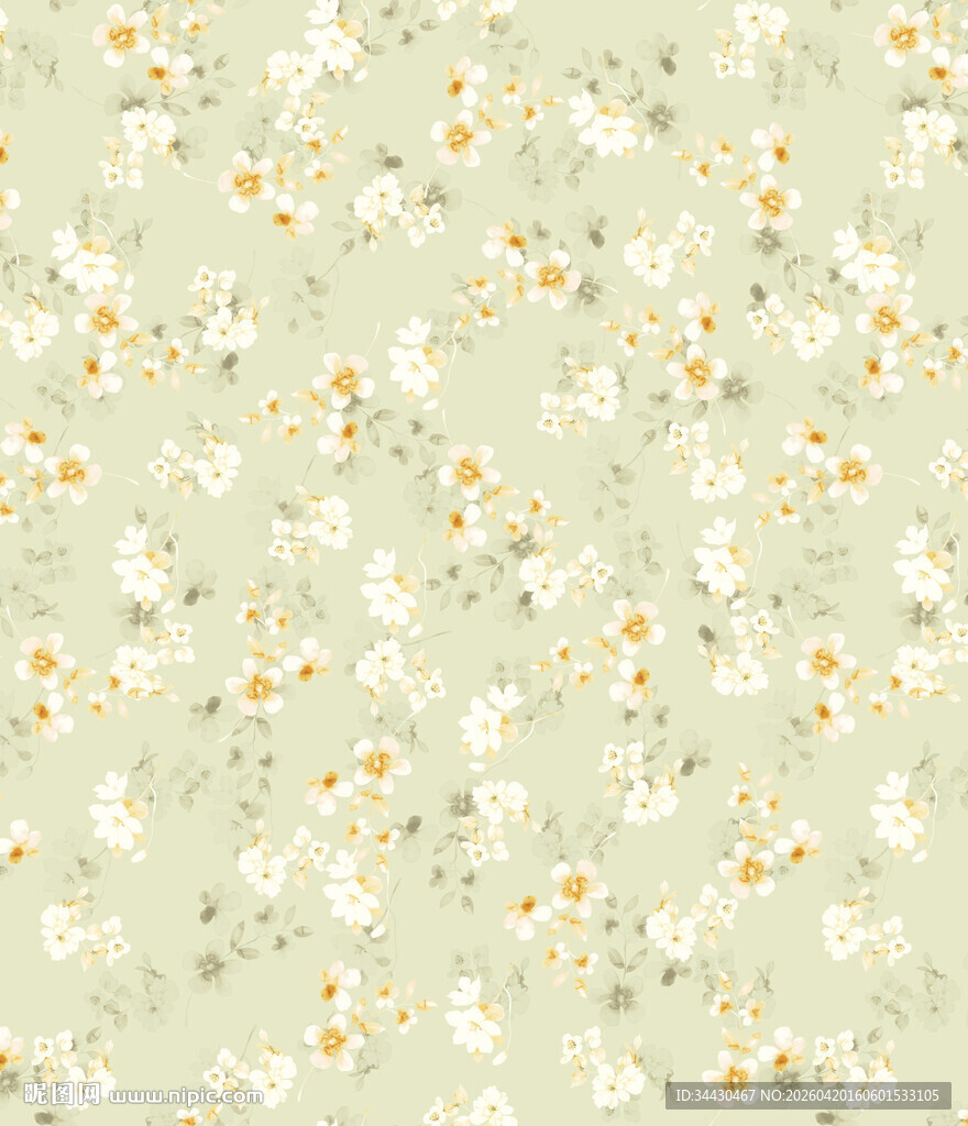 淡绿色底小碎花图案纹理