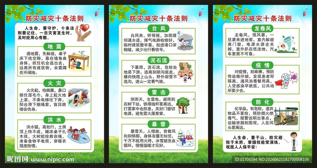 防灾减灾日展板