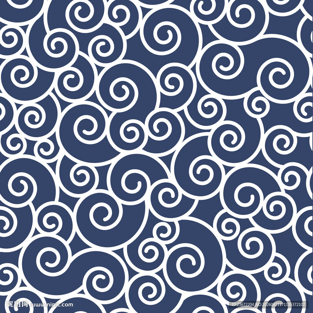 蓝白螺旋花纹图案背景