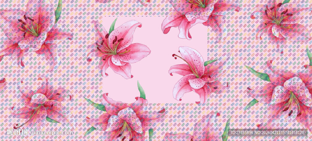 粉色花卉图案背景纹理