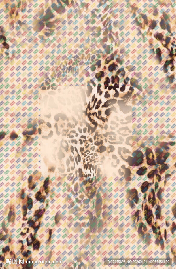 豹纹图案布料纹理特写