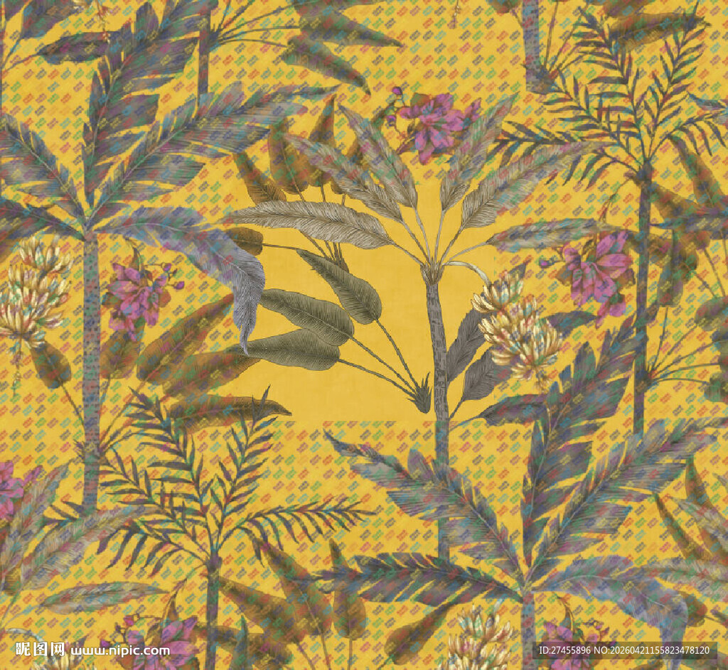 热带植物花卉图案纹理