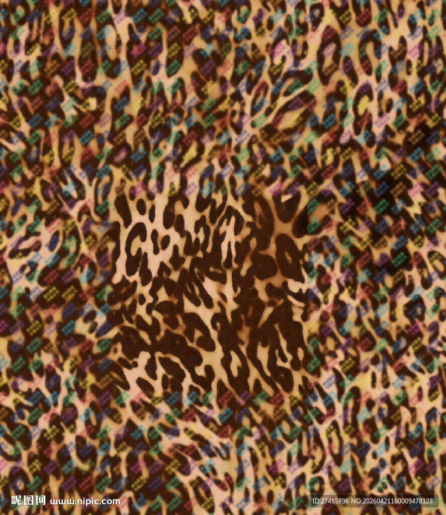 豹纹花纹面料图案