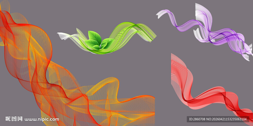 彩色飘带烟雾艺术效果