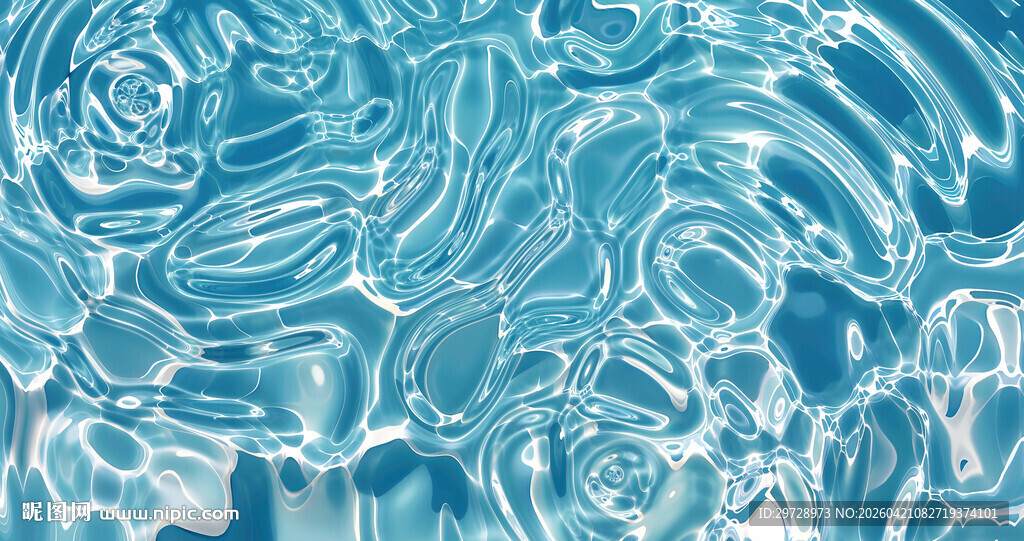 蓝色水波纹理图案