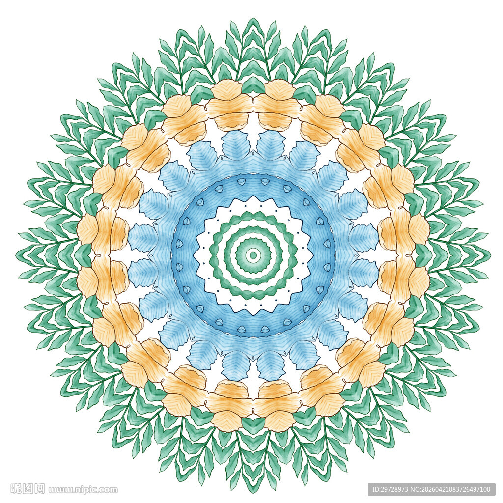 圆形清新古典花纹