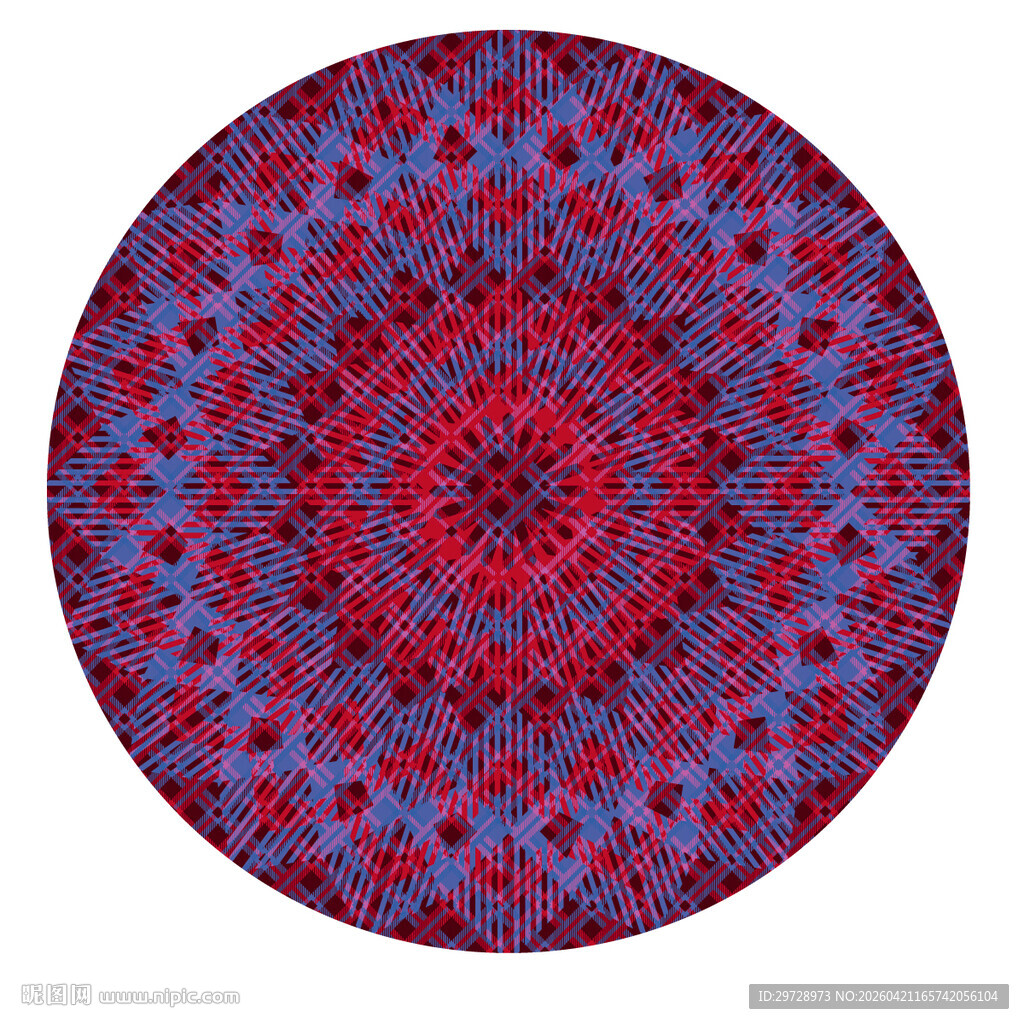 圆形几何格子纹图案