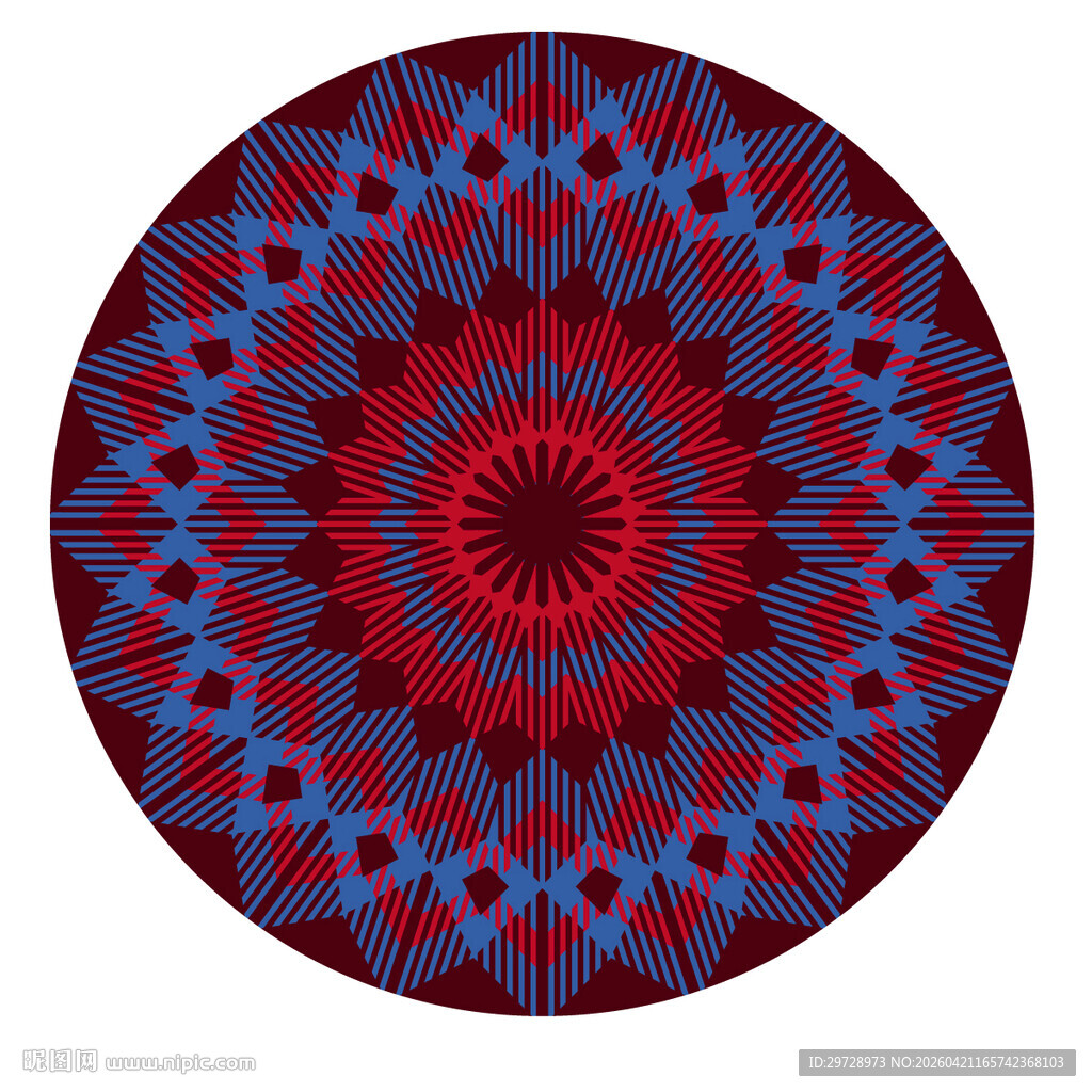 圆形几何花纹图案