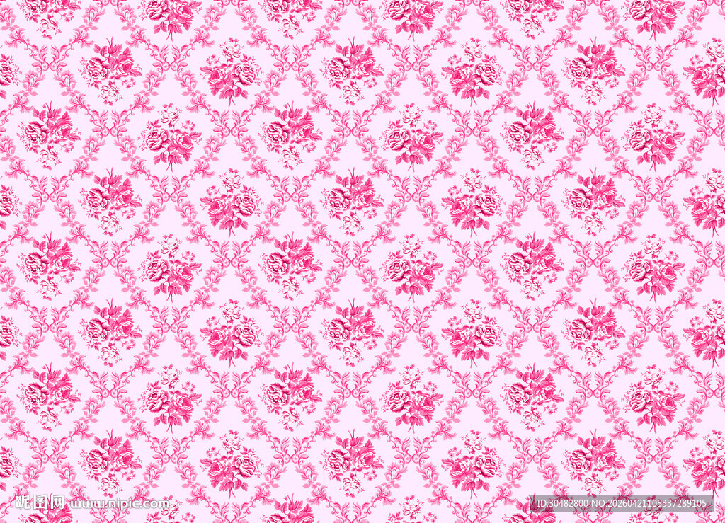 粉色花卉几何图案背景