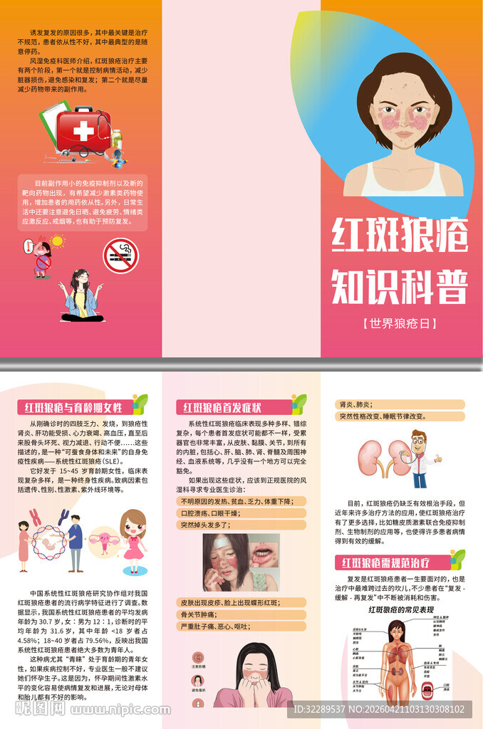 红斑狼疮知识科普三折页