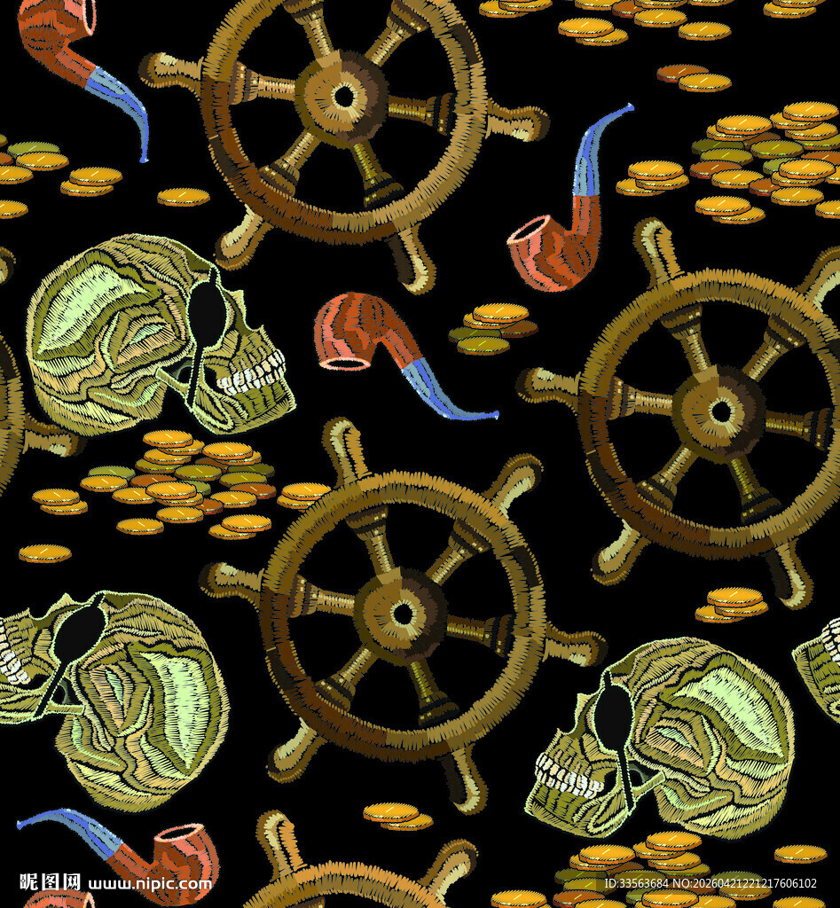 海盗主题航海元素图案