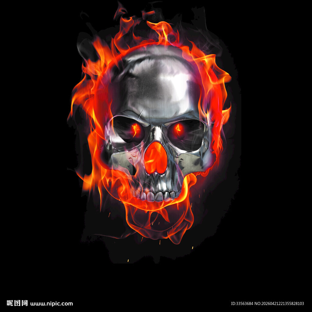 火焰骷髅头 酷炫暗黑风