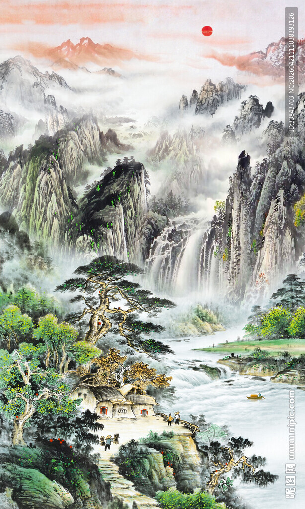 山水国画风景图