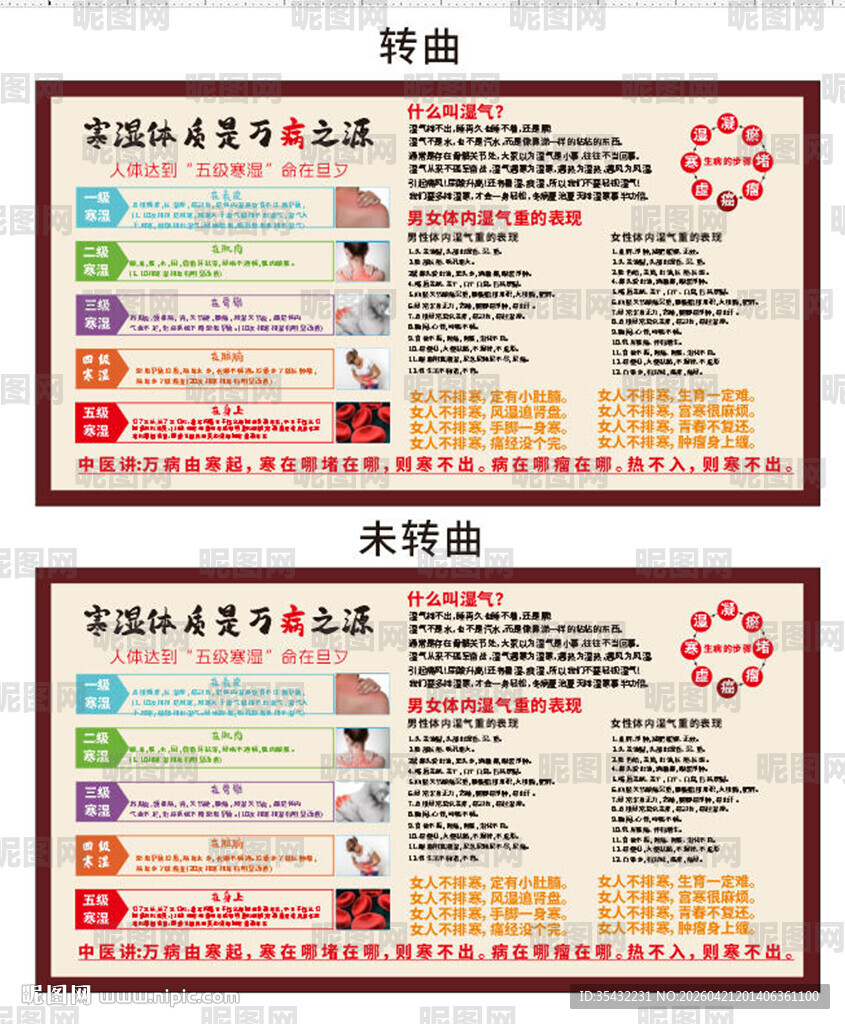 养生寒湿体质展板