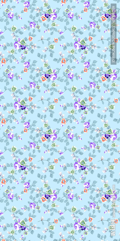 浅蓝色花卉图案背景纹理