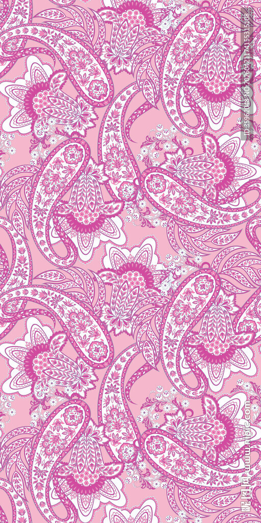 粉色佩斯利花纹图案