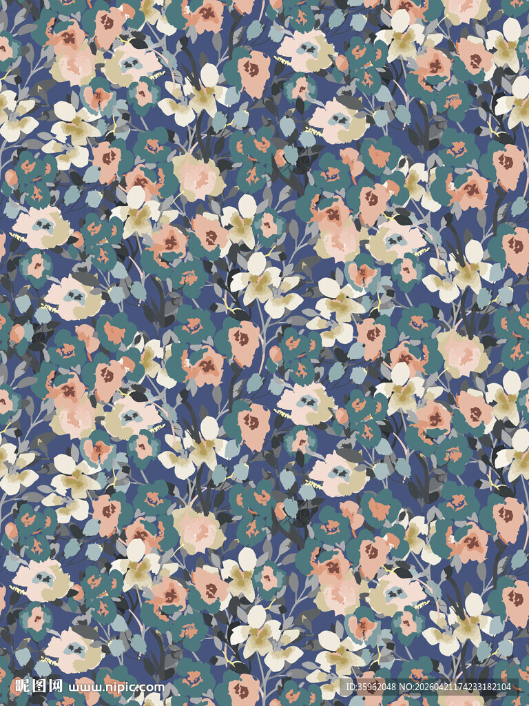 复古花卉图案面料