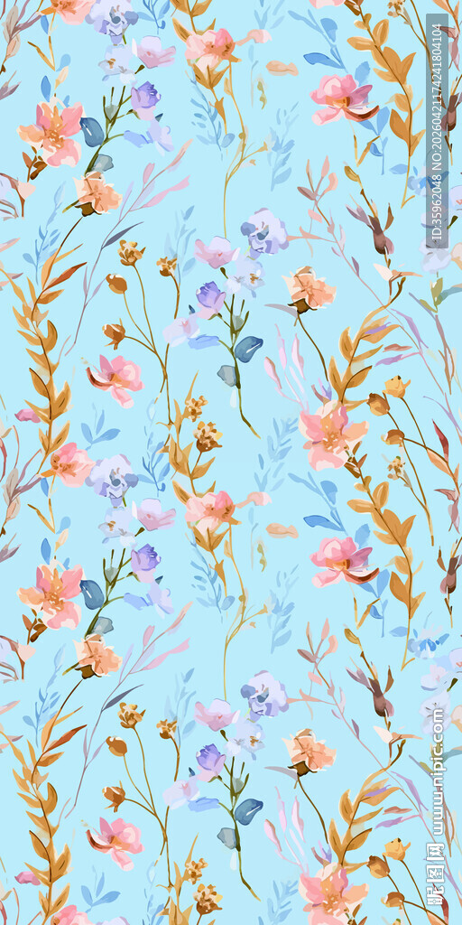 清新花卉图案背景