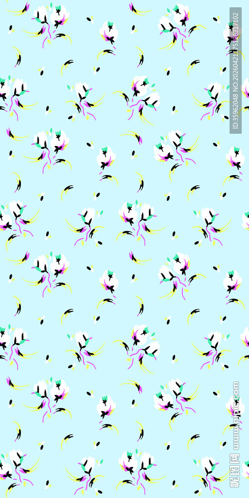 浅蓝色花卉图案背景