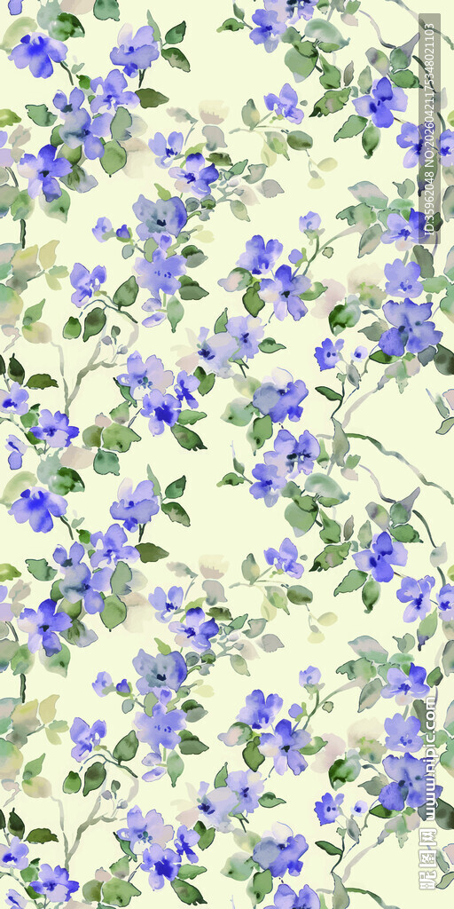 蓝紫色小花植物图案背景