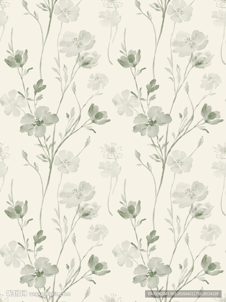 淡雅花卉图案墙纸