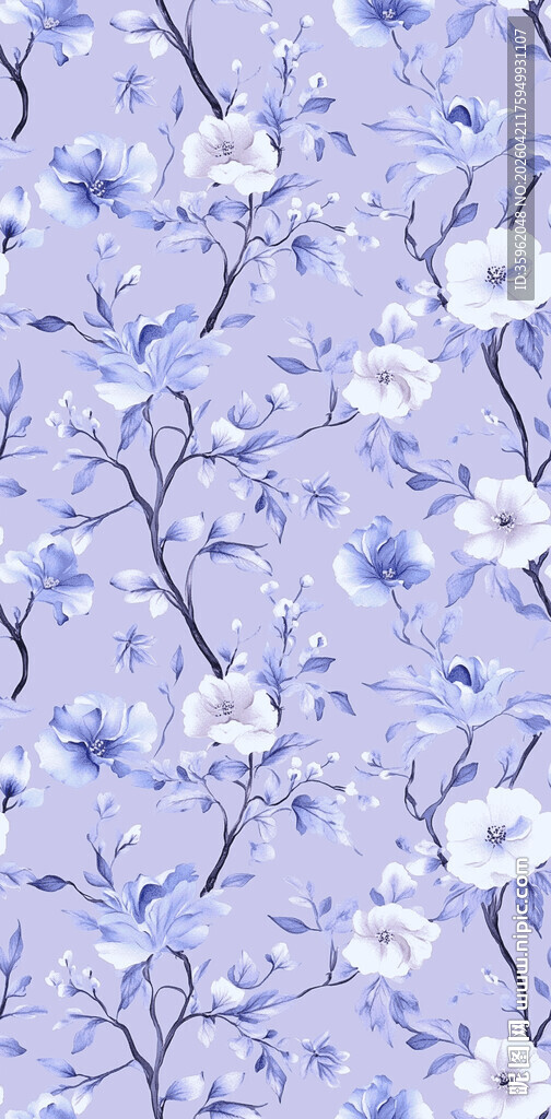 淡紫色花卉图案壁纸
