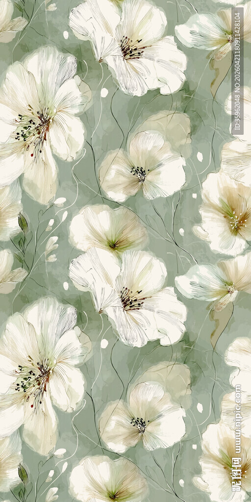 清新花卉图案背景