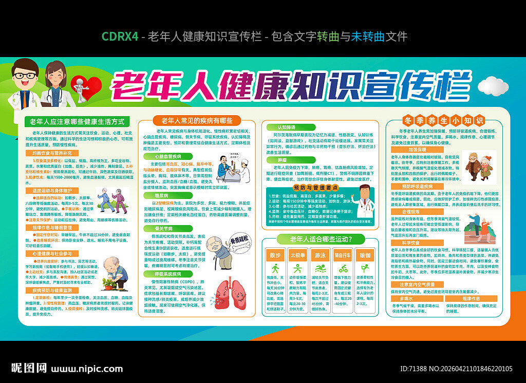 老年人健康教育知识宣传栏